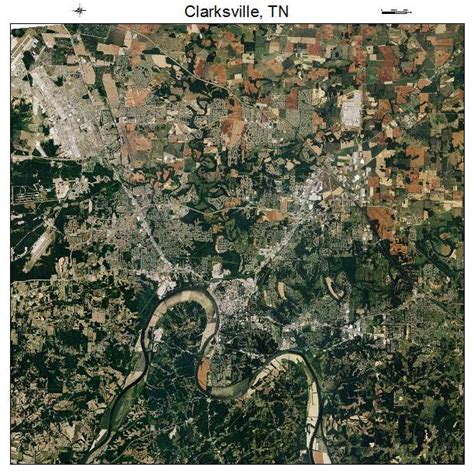 Aerial Photography Map of Clarksville, TN Tennessee