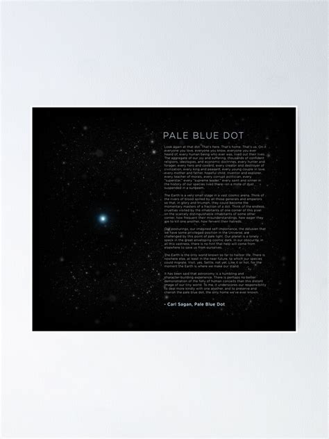 "Carl Sagan's - Pale Blue Dot Speech" Poster for Sale by BrianSmith84 | Redbubble