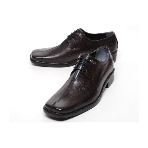 Mens flat square toe leather Dress shoes