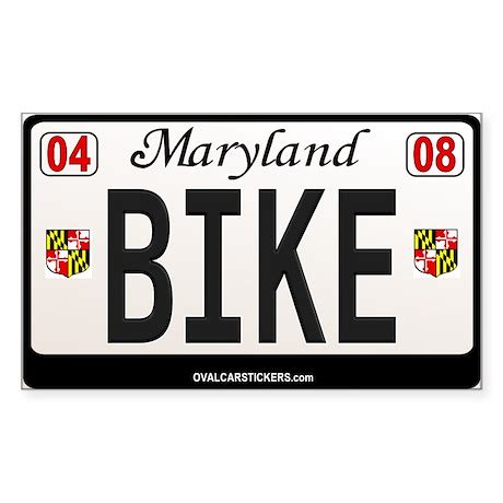 Maryland License Plate Sticker - BIKE by ovalcarstickers