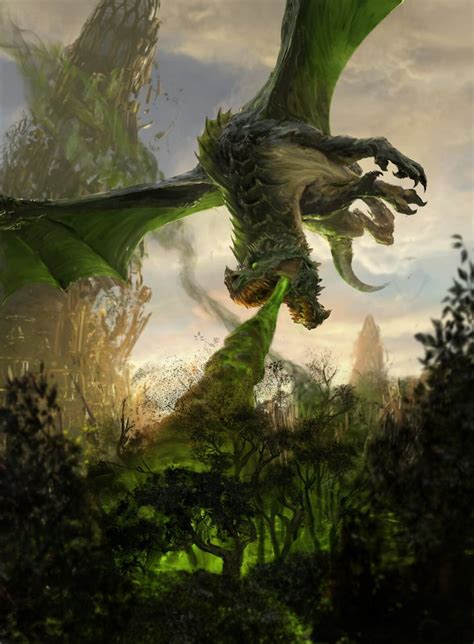 ArtStation - Magic the Gathering: "Green Dragon", Campbell White in 2021 | Dragon artwork ...