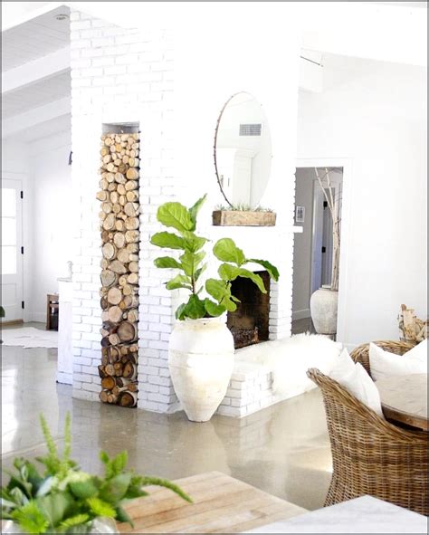 Plants Living Room White Brick - Living Room : Home Decorating Ideas #dlkaOO4L87