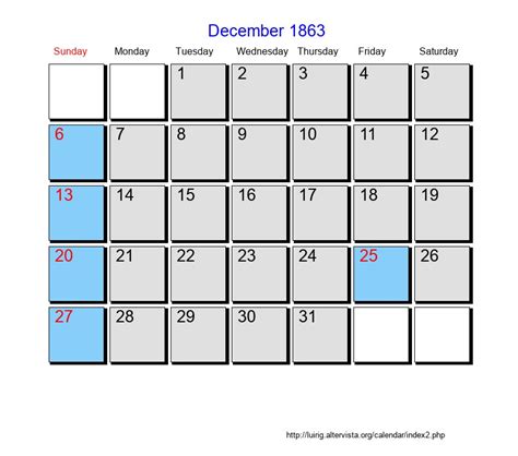 December 1863 - Roman Catholic Saints Calendar