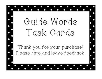 Guide Words by Heather Bostic | Teachers Pay Teachers