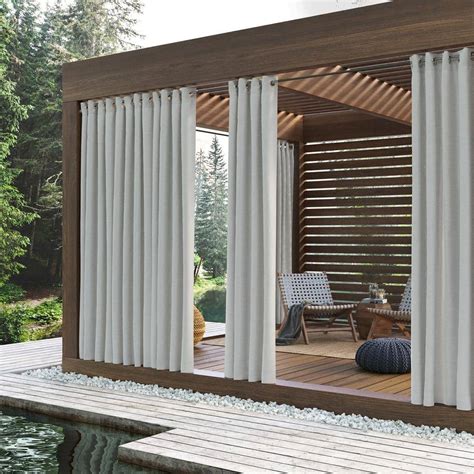 Sun Zero Outdoors White Solid Grommet Room Darkening Curtain - 52 in. W ...