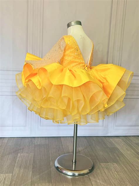 Yellow Baby Girl Dress First Birthday Outfit Toddler Party - Etsy