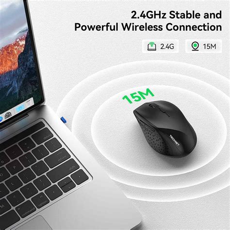 TECKNET Wireless Mouse, 2.4G USB Computer Mouse with 6-Level Adjustabl