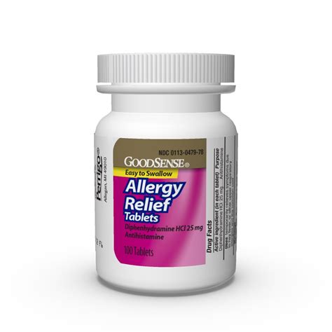 GoodSense Allergy Relief Diphenhydramine HCl 25 mg Antihistamine, 100-Count Allergy Pills - Buy ...