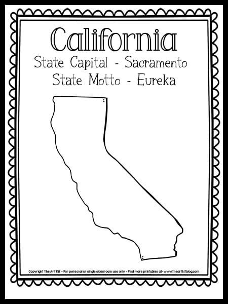 California Map Coloring Pages