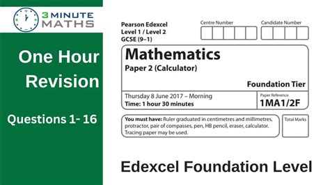 Exam Revision Edexcel Maths - Questions, Video & Answers