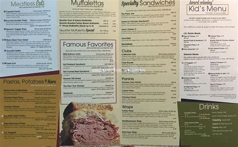 Printable Jason's Deli Menu - Printable Blank World