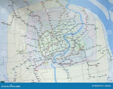 Metro Network Map at Peoples Square Station in Shanghai Editorial ...