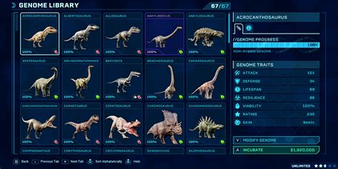 Jurassic World Evolution 2: List of all Dinosaurs