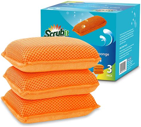 Miracle Microfiber Kitchen Sponge by Scrub-It - Non-Scratch Heavy Duty ...