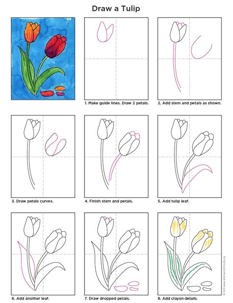 Draw a Tulip - Art Projects for Kids