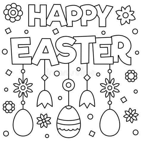 Happy Easter. Coloring Page. Vector Illustration. Stock Vector ...