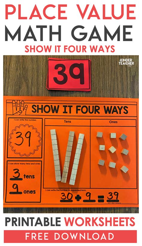 Place Value Game: Show It Four Ways | Math centers, Math strategies, Teaching math