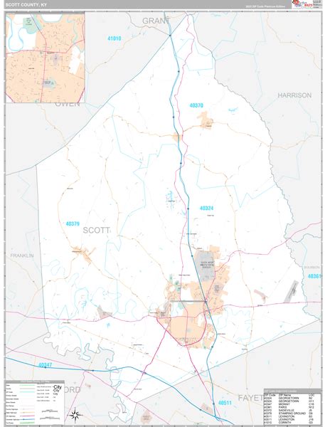 Scott County, KY Map - Premium