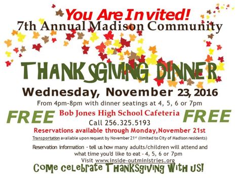 7th Annual – Free Community Thanksgiving Dinner | Messiah Lutheran Church