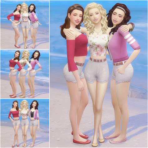 3 Best Friends Pose Pack for Sims 4