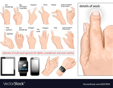 Collection of multi-touch gestures Royalty Free Vector Image