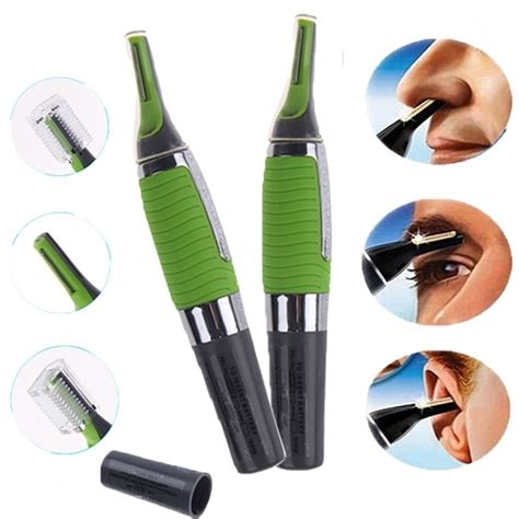 1PC Portable Nose Hair Trimmer With LED Light Nose Ear Face Removal ...