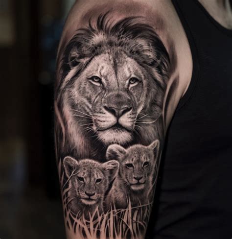 3 Lions Tattoo Sleeve - canvas-bloop