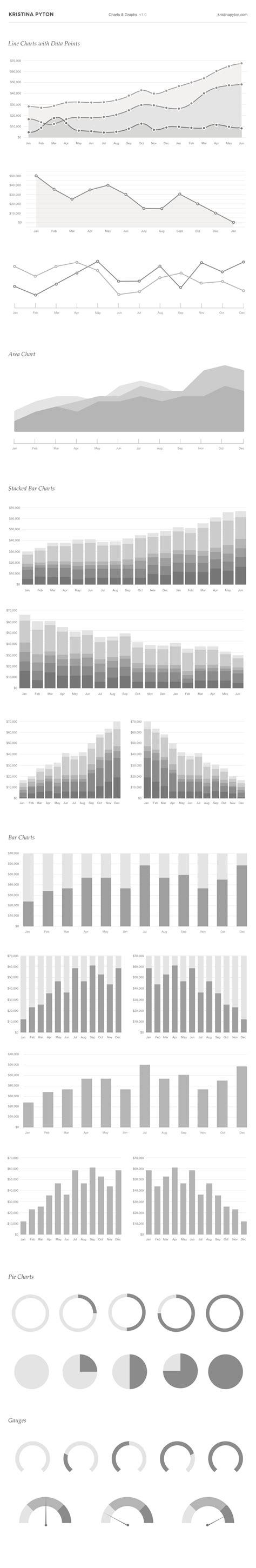 Charts and Graphs - Grayscale | Graffletopia