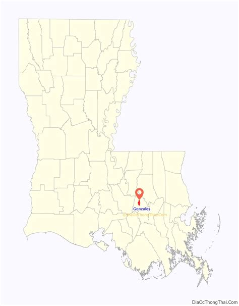 Map of Gonzales city, Louisiana