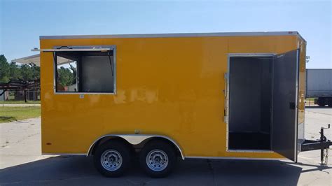 Freedom Trailers 7x16 TA Trailer - Yellow, Side Door, Extra Height, 5K Axles, Electrical ...