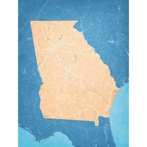 Georgia Map Art by City Prints - The Map Shop