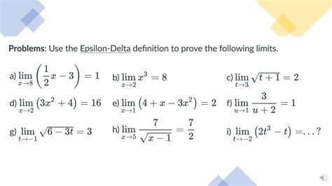 Limits With Epsilon-Delta definition! (9 Examples) | Practice Problems - YouTube