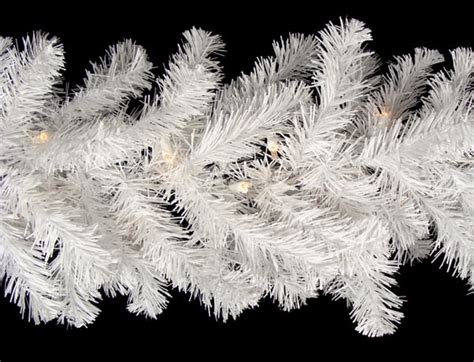 9' x 12" Pre-Lit Snow White Artificial Christmas Garland - Clear Lights ...