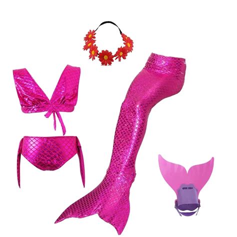 girls swimmable mermaid tails with monofin children tail mermaid tails ...