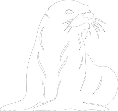 sea otter outline silhouette 38490916 Vector Art at Vecteezy