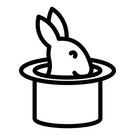 Magic rabbit icon outline vector. Magician hat 15218245 Vector Art at ...