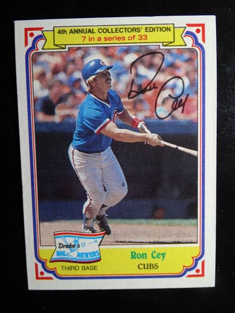 1984 Topps Drake's Big Hitters Ron Cey Chicago Cubs #7 of 33 Baseball ...