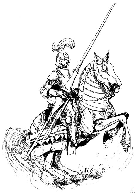 beautiful knight on horse | Knight on horse, Knight drawing, Horse coloring pages