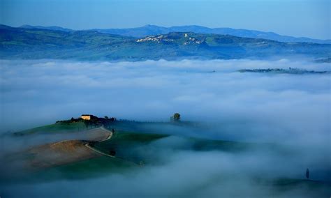 Online crop | aerial photography of mountain covered with smoke digital wallpaper, nature ...