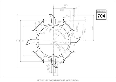 2D CAD EXERCISES 704 - STUDYCADCAM Isometric Drawing Exercises, Autocad ...