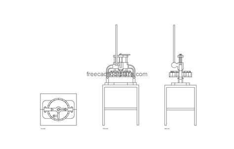 Industrial Dough Cutter Machine - Free CAD Drawings