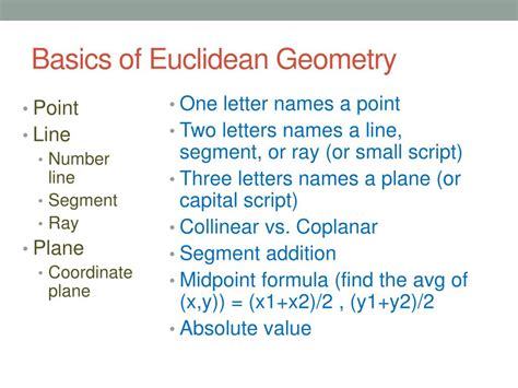 PPT - Basics of Euclidean Geometry PowerPoint Presentation, free ...