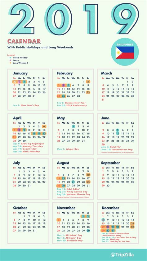 10 Long Weekends in the Philippines in 2019 with Calendar & Cheatsheet