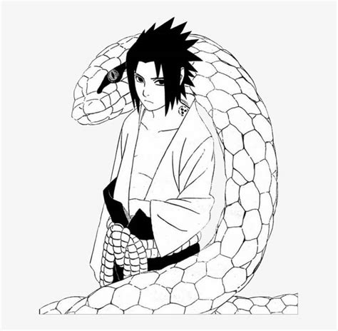 Tô màu Sasuke và Con Rắn - Trang Tô Màu Cho Bé