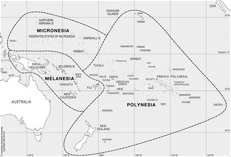 The Pacific Islands distributed into their three classical groups ...