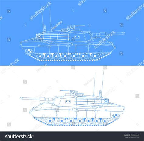 Tank Army Outline Vector Drawing Stock Vector (Royalty Free) 1984542440 | Shutterstock