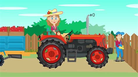 Mrs. Farmer and the Red Tractor - Delivery of Red Apples to the nearby Market - YouTube