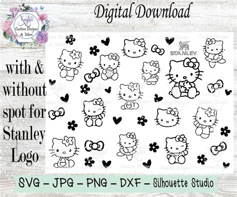 Hello Kitty SVG Tumbler Template Digital Download