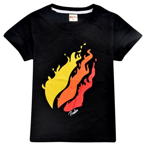 New Kids Boys PrestonPlayz T-Shirt+pants Fire Logo Inspired Preston ...