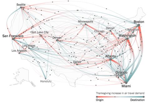 Thanksgiving flight patterns | FlowingData